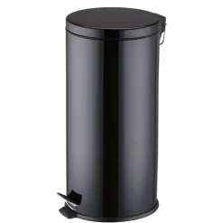 Poubelle ronde pédale noir 30 L