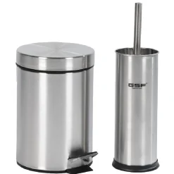 Poubelle salle de bain 3 L et brosse WC gris