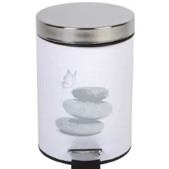 Poubelle salle de bain 3 L design galets