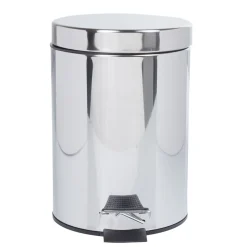 Poubelle salle de bain 3 L grise chromée