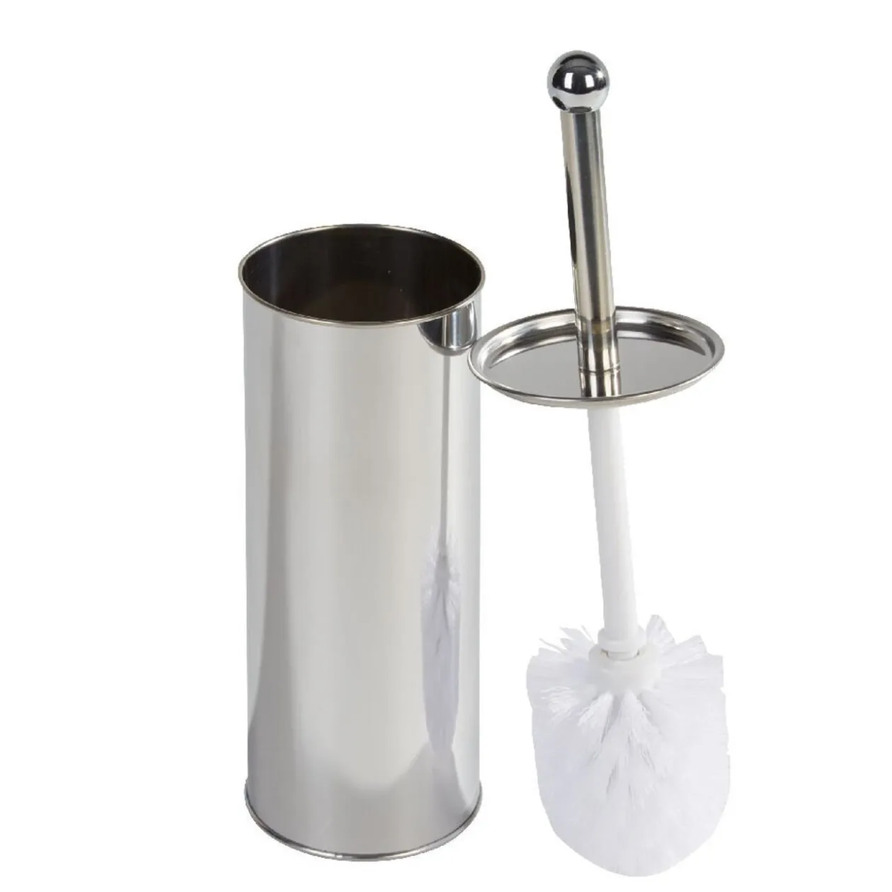 Poubelle salle de bain 5 L et brosse WC gris