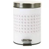Poubelle salle de bain blanche motif fleurs 3 L