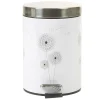 Poubelle salle de bain blanche motif pissenlit 3 L