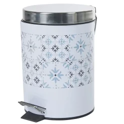 Poubelle salle de bain blanche carreau de ciment