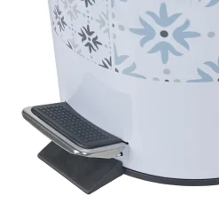 Poubelle salle de bain blanche carreau de ciment