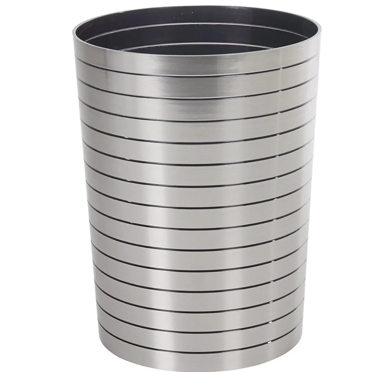 Poubelle salle de bain bronze déco rayure noire