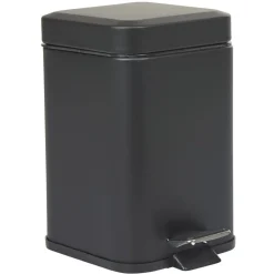 Poubelle salle de bain carré noir 3 L