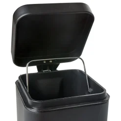 Poubelle salle de bain carré noir 3 L