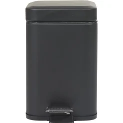Poubelle salle de bain carré noir 3 L