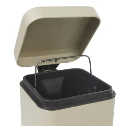 Poubelle salle de bain carré taupe 3 L