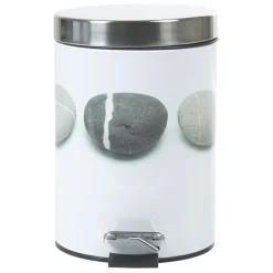 Poubelle salle de bain design galet 3 L