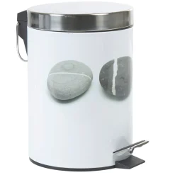 Poubelle salle de bain design galet 3 L