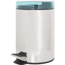 Poubelle salle de bain grise et bleue 3 L