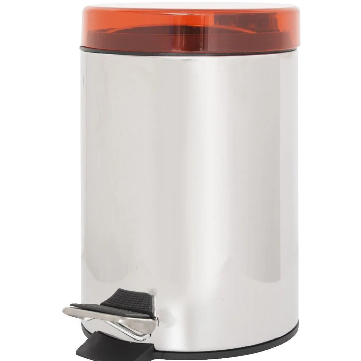 Poubelle salle de bain grise et rouge 3 L