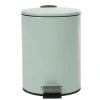 Poubelle salle de bain métal uni vert d'eau 3L