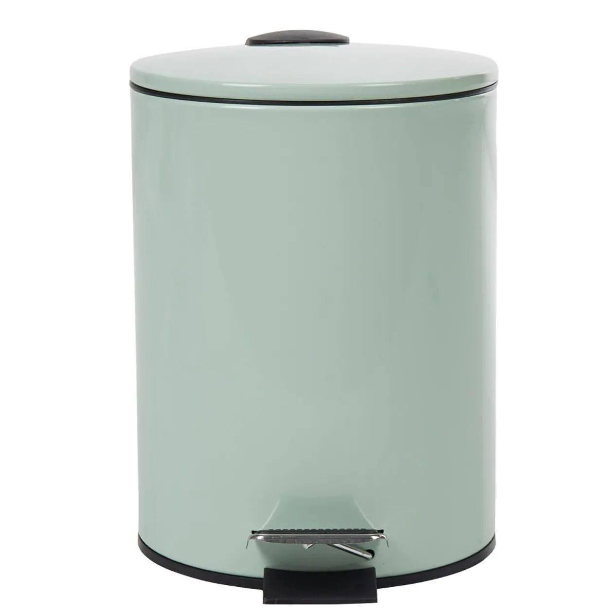 Poubelle salle de bain métal uni vert d'eau 3L