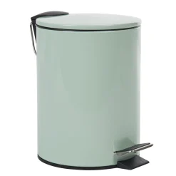 Poubelle salle de bain métal uni vert d'eau 3L
