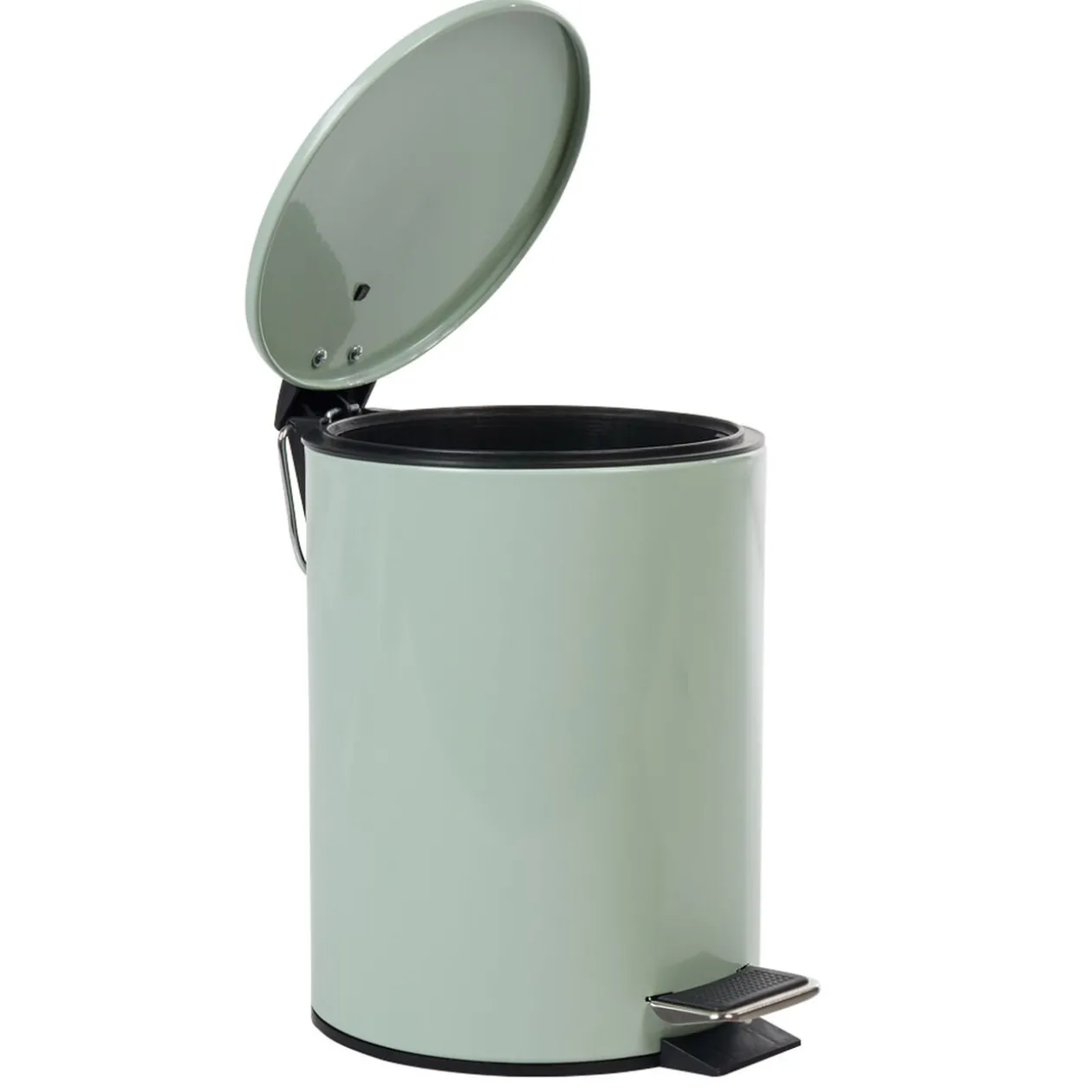 Poubelle salle de bain métal uni vert d'eau 3L