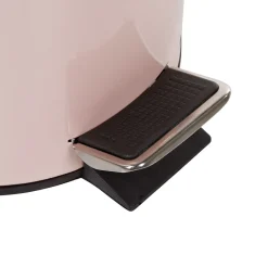 Poubelle salle de bain métal uni rose 3L