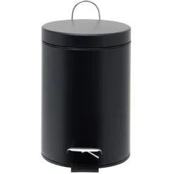 Poubelle salle de bain métal 3L noir