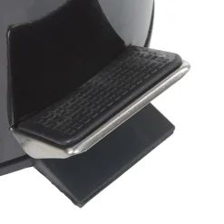 Poubelle salle de bain noire avec couvercle bambou