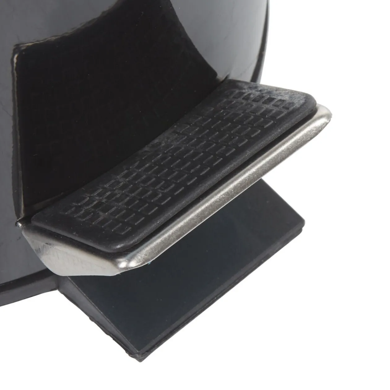 Poubelle salle de bain noire avec couvercle bambou