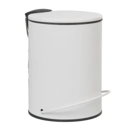 Poubelle salle de bain rond blanc 3 L