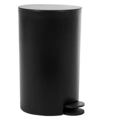 Poubelle salle de bain ronde grise