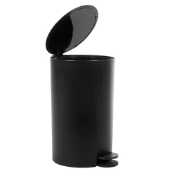 Poubelle salle de bain ronde grise