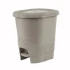 Poubelle salle de bain taupe 6 L aspect osier tressé