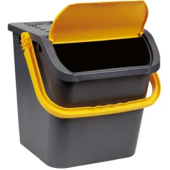 Poubelle tri des déchets noir et jaune 28 L