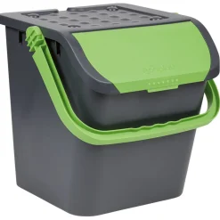 Poubelle tri des déchets noir et vert 28 L