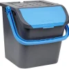 Poubelle tri des déchets noir et bleu 28 L