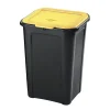 Poubelle tri sélectif noir et jaune 45L