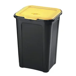 Poubelle tri sélectif noir et jaune 45L