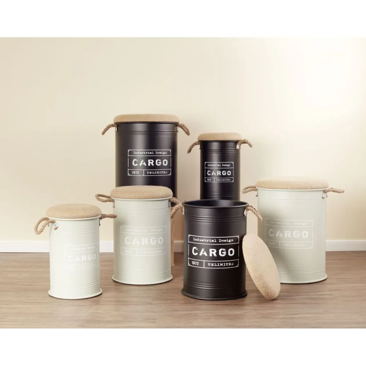 Pouf coffre de rangement grand modèle Ø40xH54,5cm vert