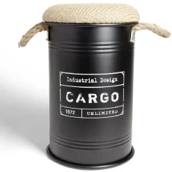 Pouf coffre de rangement petit modèle Ø27xH43,5cm noir