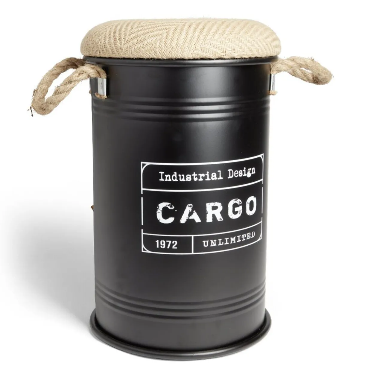 Pouf coffre de rangement petit modèle Ø27xH43,5cm noir