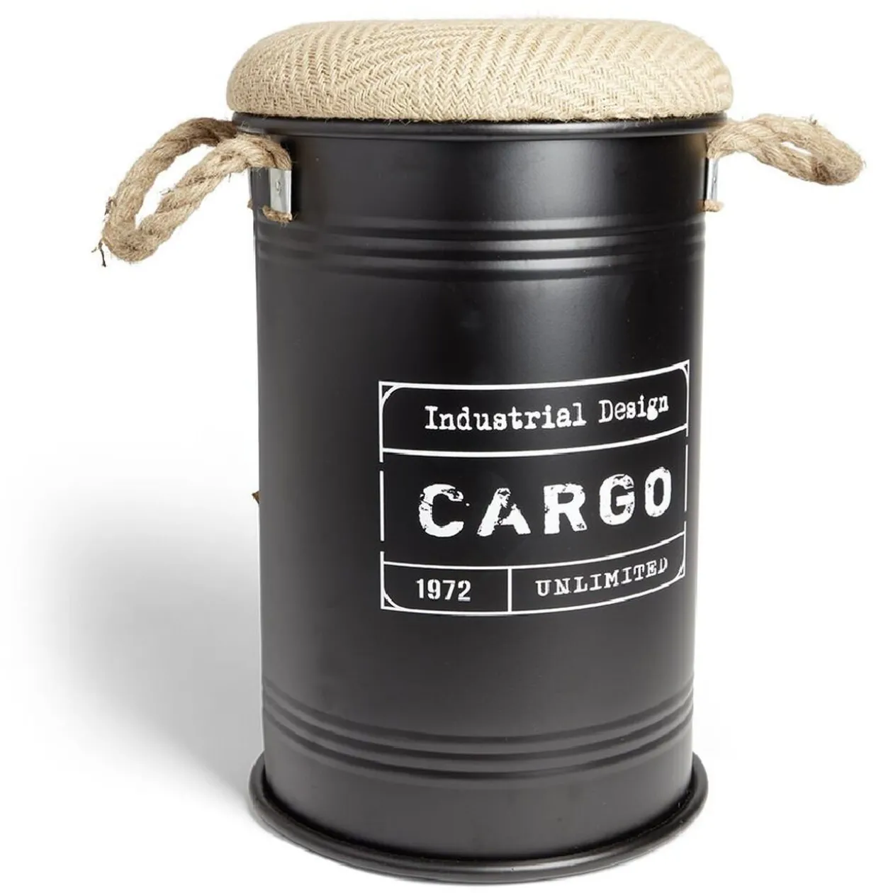 Pouf coffre de rangement petit modèle Ø27xH43,5cm noir