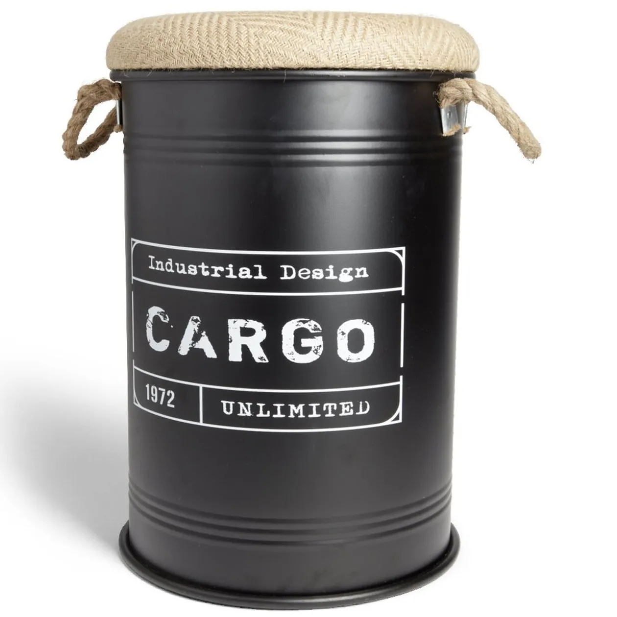 Pouf coffre de rangement moyen modèle Ø34xH49,5cm noir