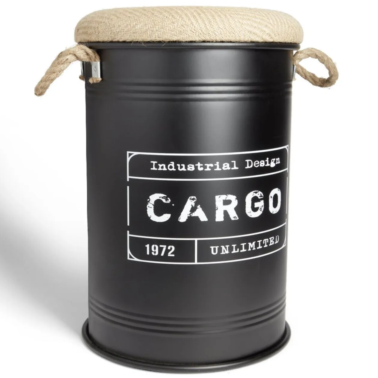 Pouf coffre de rangement moyen modèle Ø34xH49,5cm noir