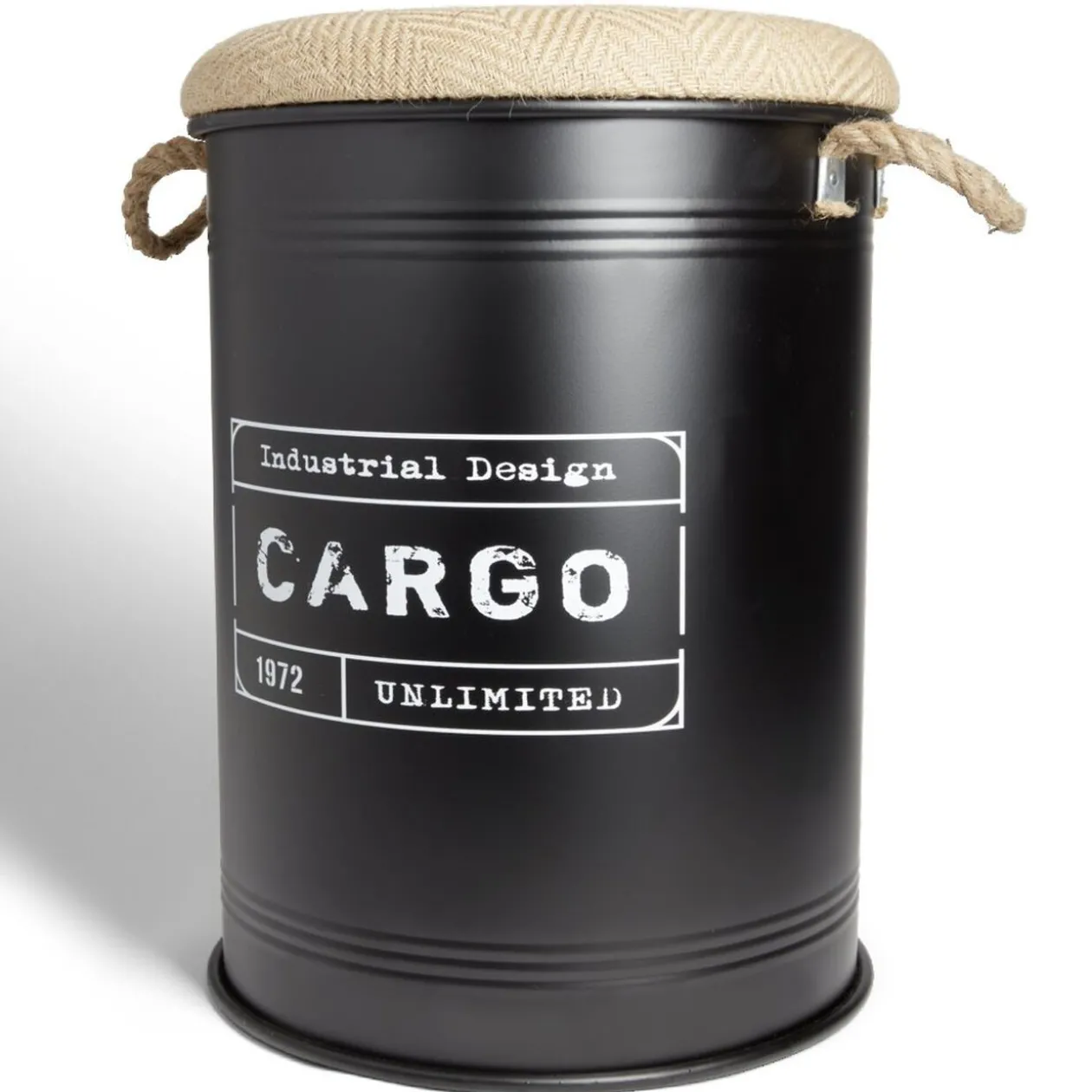 Pouf coffre de rangement grand modèle Ø40xH54,5cm noir