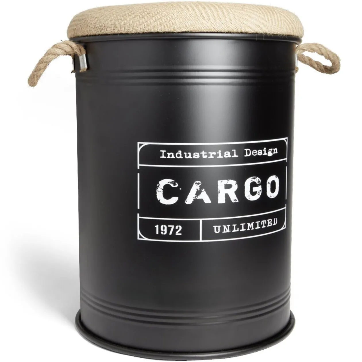 Pouf coffre de rangement grand modèle Ø40xH54,5cm noir