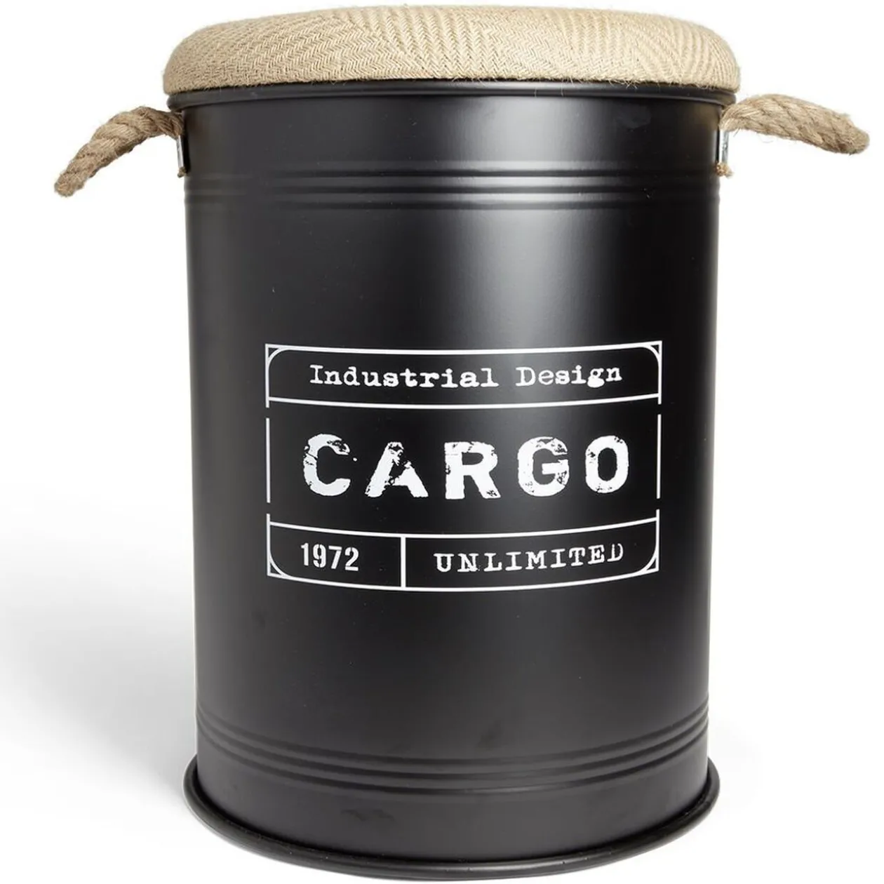 Pouf coffre de rangement grand modèle Ø40xH54,5cm noir