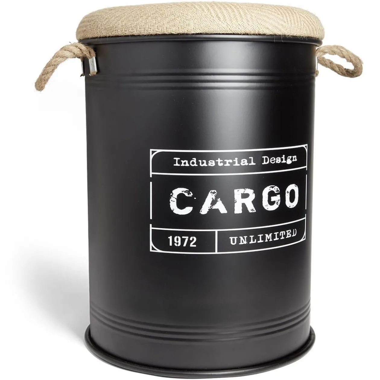 Pouf coffre de rangement grand modèle Ø40xH54,5cm noir