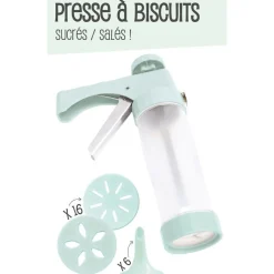 Presse à biscuits sucrés/salés 16 disques et 6 douilles