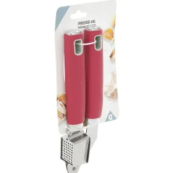 Presse ail inox rouge et gris