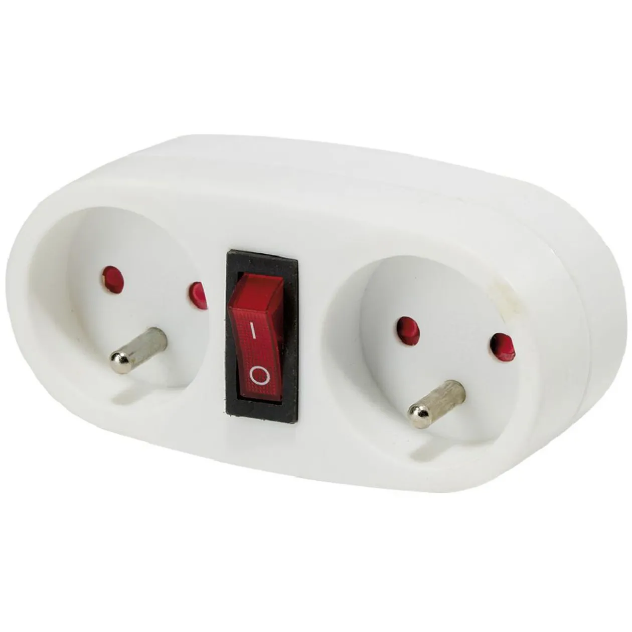 Prise murale biplite marche/arrêt blanc