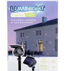 Projecteur led solaire laser fixe motif pois rouge