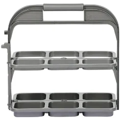 Range bouteille pliable gris 6 emplacements